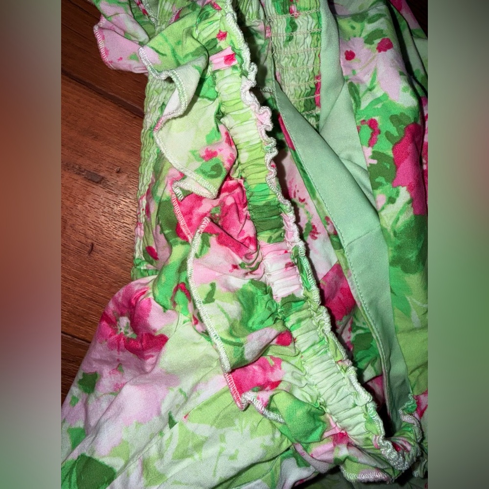 Like New Torrid Size 1 Floral Spring Midi Sundress Garden Pink Green - Picture 12 of 13